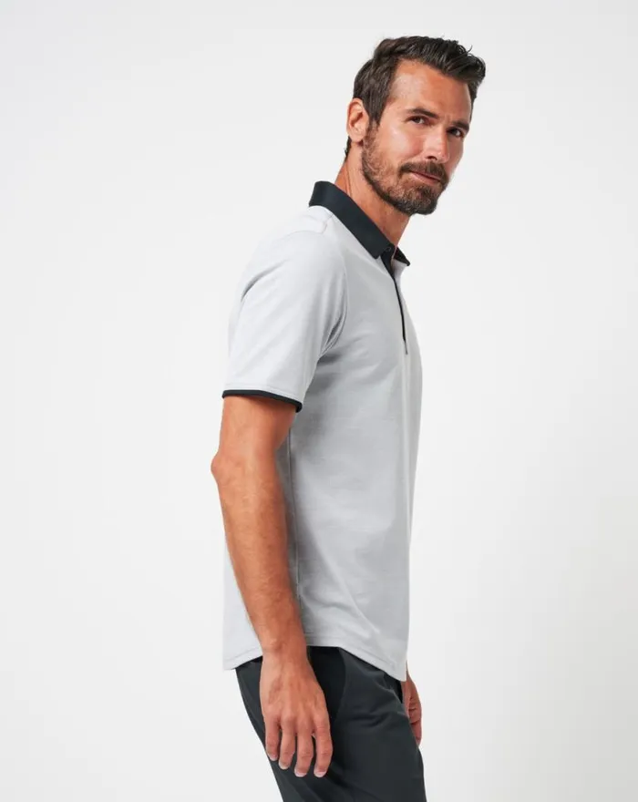 Men DEEP START POLO Heather Greyblack TravisMathew Polos