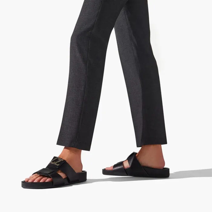 Men Dhabubizz Mules 8211 Calf Leather 8211 Black Black Christian Louboutin Sandals and Espadrilles