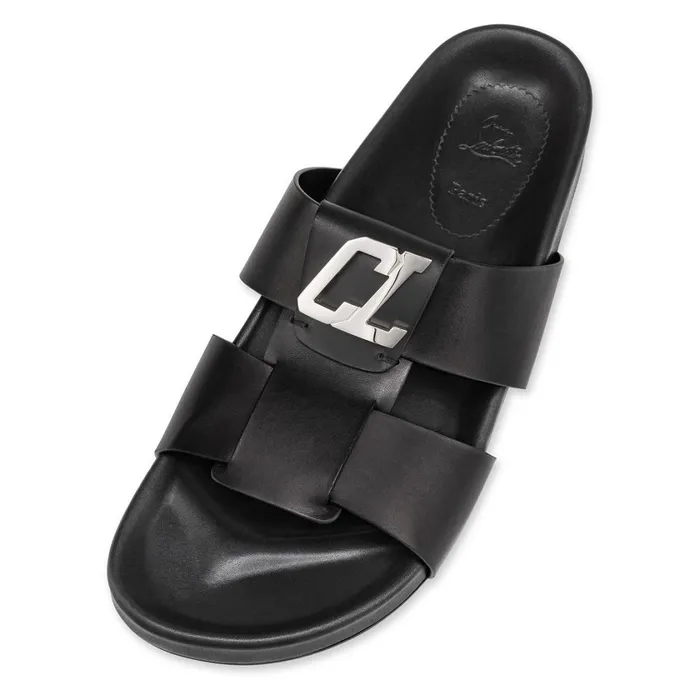 Men Dhabubizz Mules 8211 Calf Leather 8211 Black Black Christian Louboutin Sandals and Espadrilles
