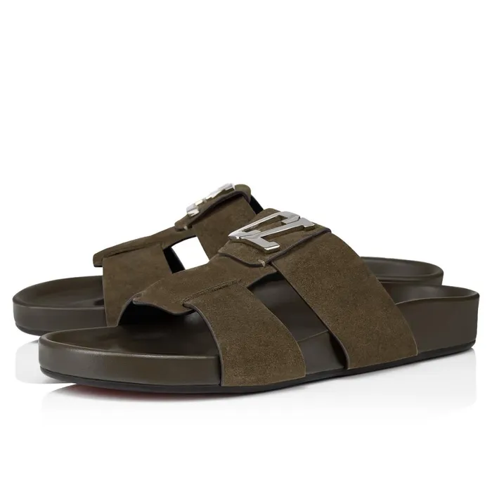 Men Dhabubizz Mules 8211 Leather 8211 Sierra Brown Christian Louboutin Sandals and Espadrilles Men Dhabubizz Mules 8211 Leather 8211 Sierra Brown Christian Louboutin Sandals and Espadrilles
