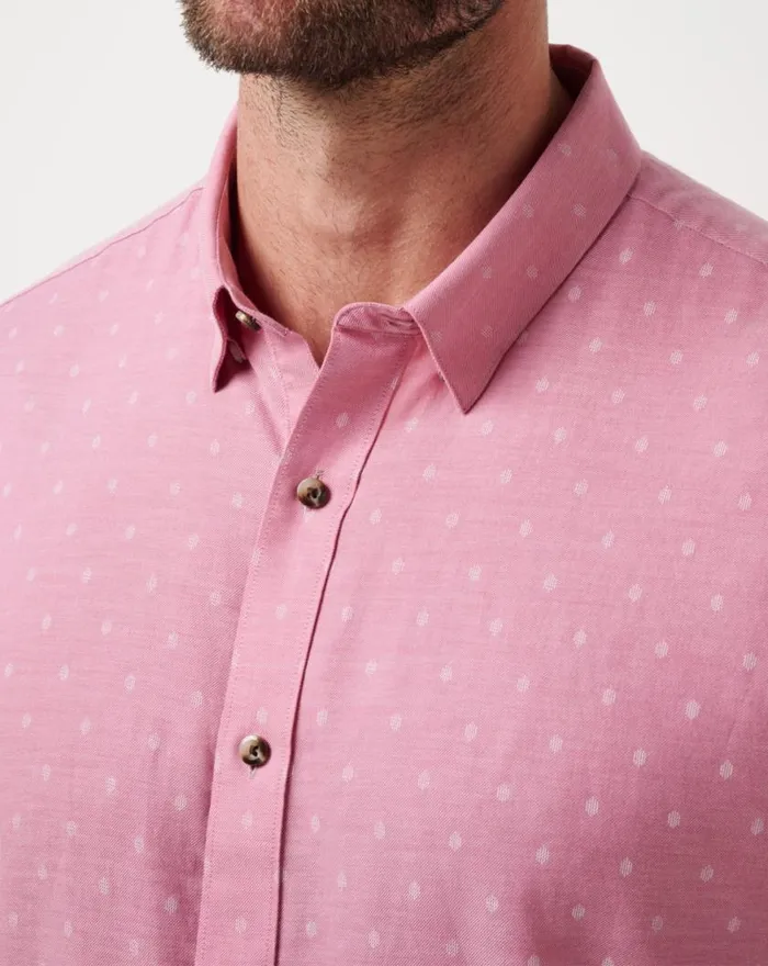 Men EARLY CHECK IN BUTTONUP Heather Rose Wine TravisMathew ButtonUps
