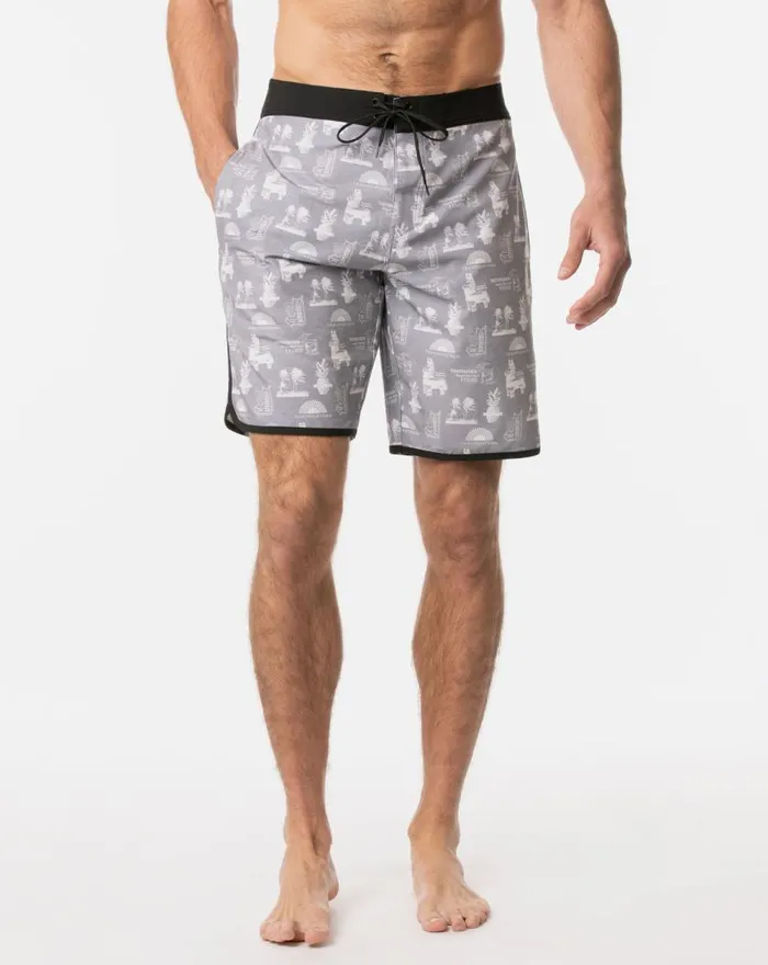 Men EL FIESTERO BOARDSHORT Heather Grey TravisMathew Boardshorts