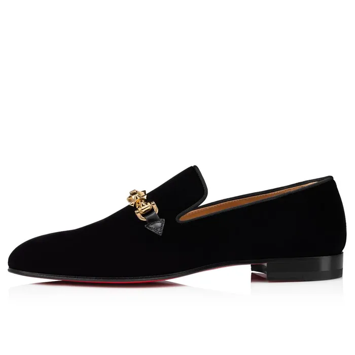 Men Equiswing Loafers 8211 Velvet 8211 Black Black Christian Louboutin Loafers and Slipons