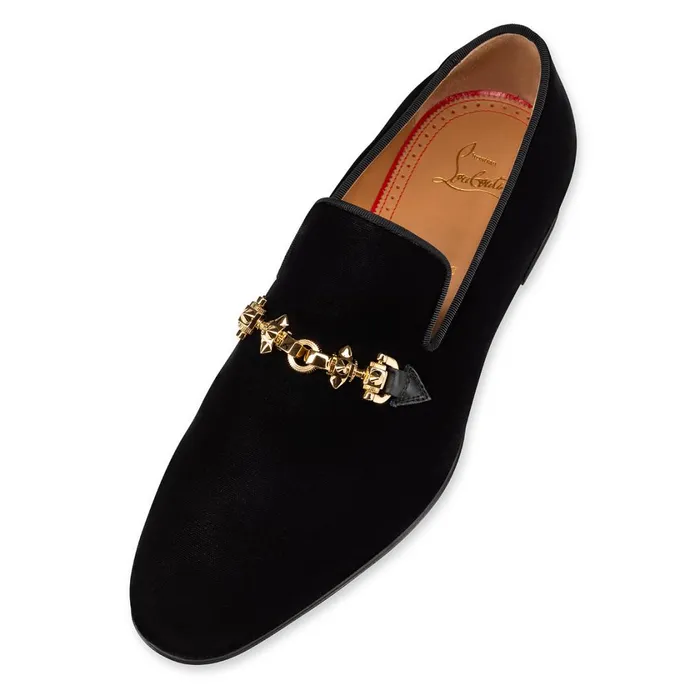 Men Equiswing Loafers 8211 Velvet 8211 Black Black Christian Louboutin Loafers and Slipons