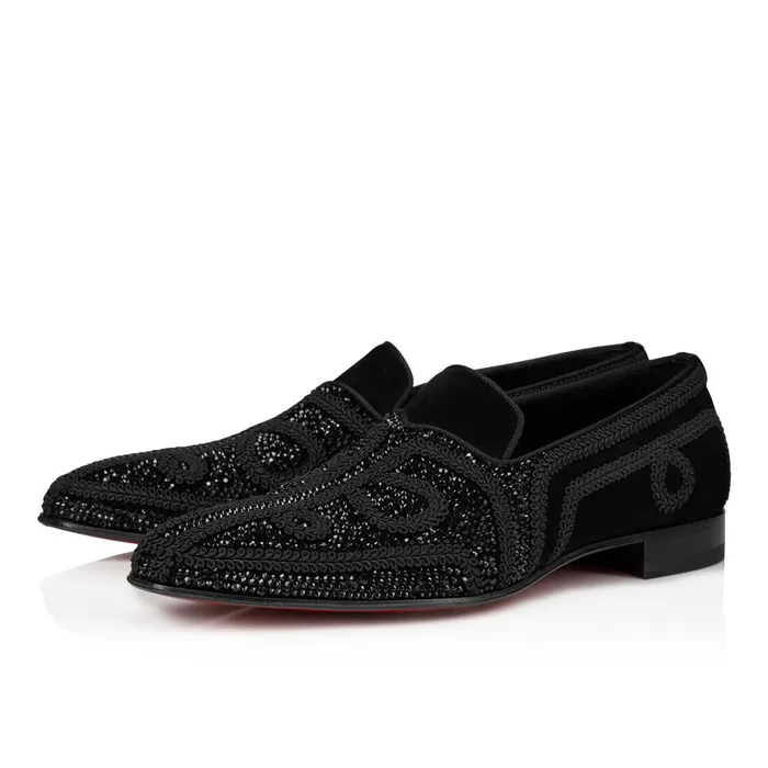 Men Esmeraldo Loafers 8211 Suede And Strass 8211 Black Black Christian Louboutin Loafers and Slipons Men Esmeraldo Loafers 8211 Suede And Strass 8211 Black Black Christian Louboutin Loafers and Slipons