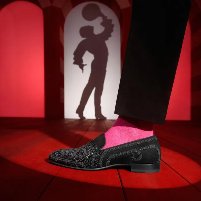 Men Esmeraldo Loafers 8211 Suede And Strass 8211 Black Black Christian Louboutin Loafers and Slipons