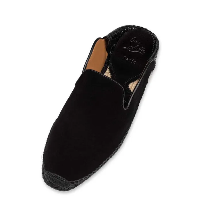 Men Espadon Espadrilles 8211 Calf Leather And Alligator Embossed Calf Leather 8211 Black Black Christian Louboutin Sandals and Espadrilles