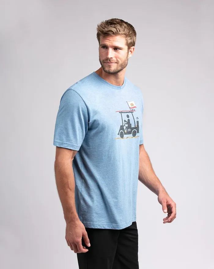 Men EUREKA TEE Heather Blue TravisMathew Tees