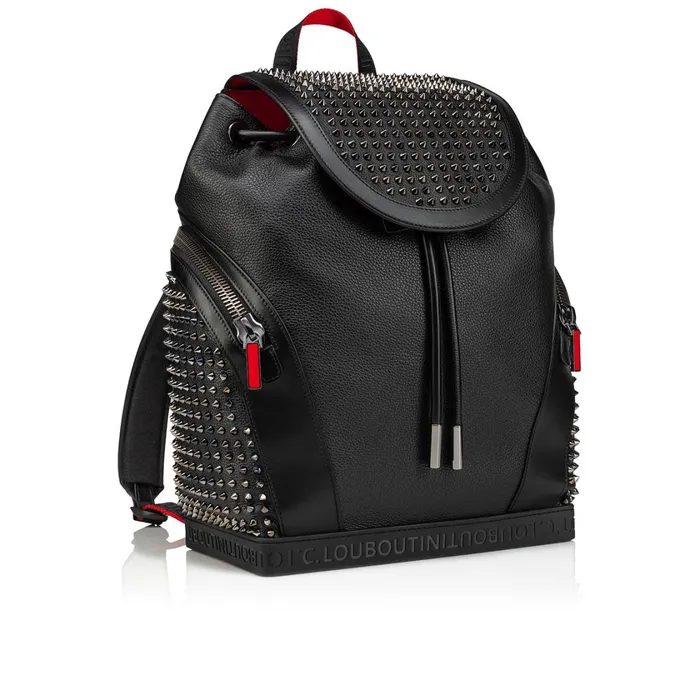 Men Explorafunk Backpack 8211 Grained Calf Leather 8211 Black Black Christian Louboutin Backpacks