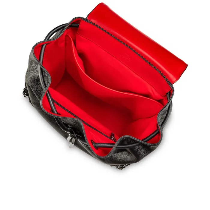 Men Explorafunk Backpack 8211 Grained Calf Leather 8211 Black Black Christian Louboutin Backpacks
