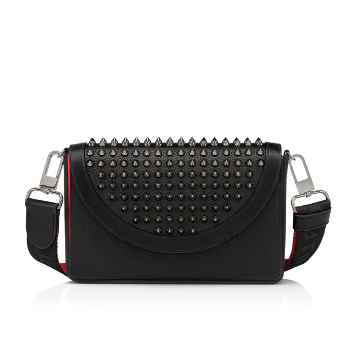 Men Explorafunk Chain Wallet 8211 Grained Calf Leather Rubber And Spikes 8211 Black Black Christian Louboutin Crossbody Bags Men Explorafunk Chain Wallet 8211 Grained Calf Leather Rubber And Spikes 8211 Black Black Christian Louboutin Crossbody Bags