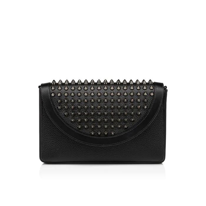 Men Explorafunk Chain Wallet 8211 Grained Calf Leather Rubber And Spikes 8211 Black Black Christian Louboutin Crossbody Bags