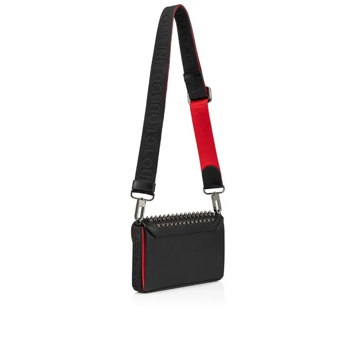 Men Explorafunk Chain Wallet 8211 Grained Calf Leather Rubber And Spikes 8211 Black Black Christian Louboutin Crossbody Bags