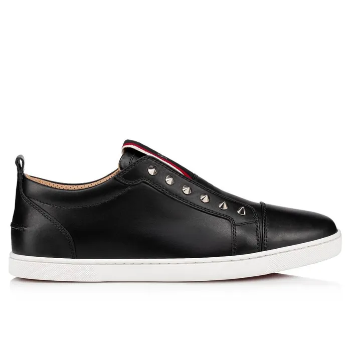 Men FAV Fique A Vontade Sneakers 8211 Calf Leather 8211 Black Black Christian Louboutin Low Top Sneakers