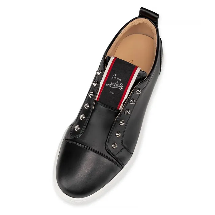 Men FAV Fique A Vontade Sneakers 8211 Calf Leather 8211 Black Black Christian Louboutin Low Top Sneakers