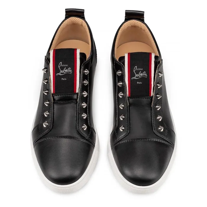 Men FAV Fique A Vontade Sneakers 8211 Calf Leather 8211 Black Black Christian Louboutin Low Top Sneakers