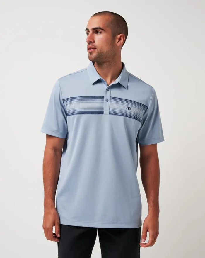 Men FASCINATION POLO Dusty Blue TravisMathew Polos