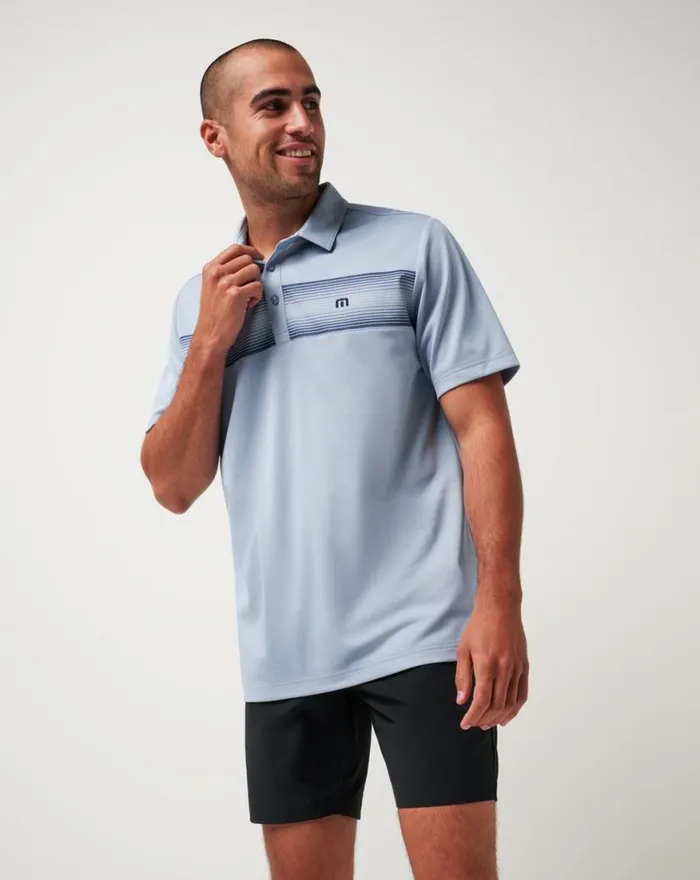Men FASCINATION POLO Dusty Blue TravisMathew Polos