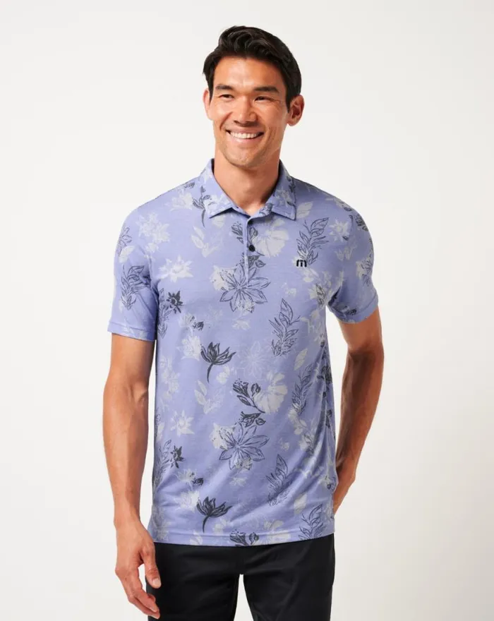 Men FEATHERWEIGHT CRUISE POLO Heather Violet Storm TravisMathew Polos