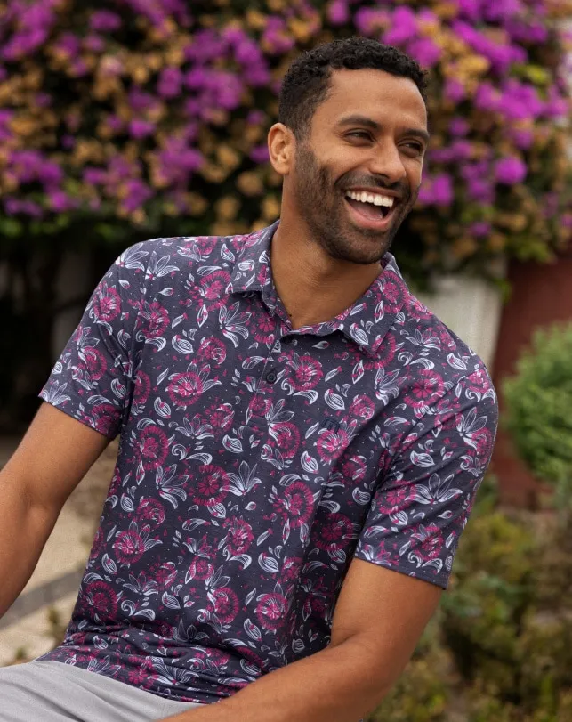 Men FEATHERWEIGHT FLOURISH POLO Mood Indigovintage Indigo TravisMathew Polos