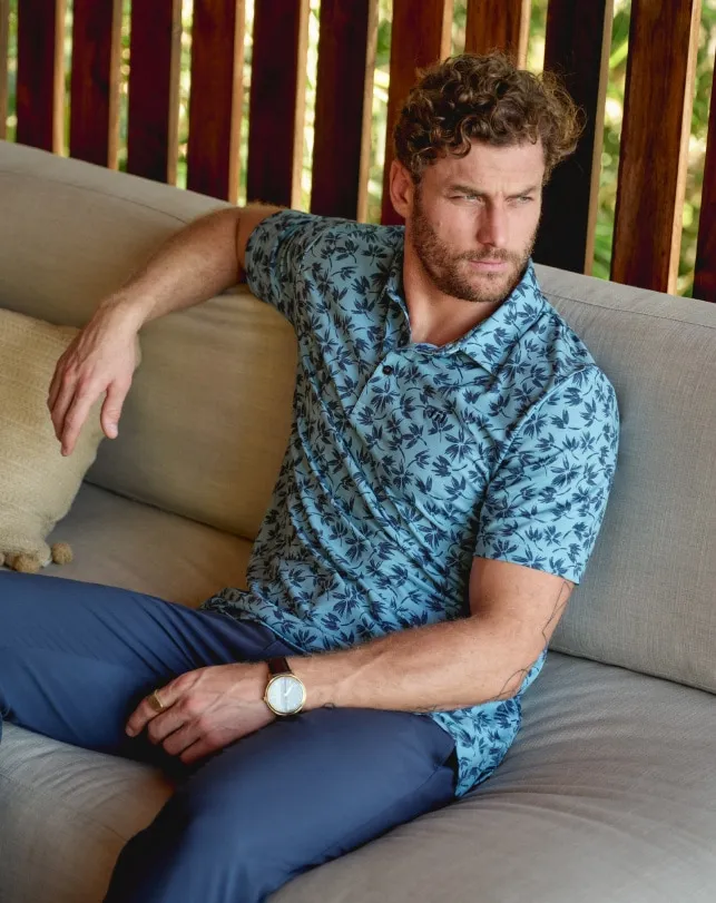 Men FEATHERWEIGHT JUNGLE POLO Cameo TravisMathew Polos