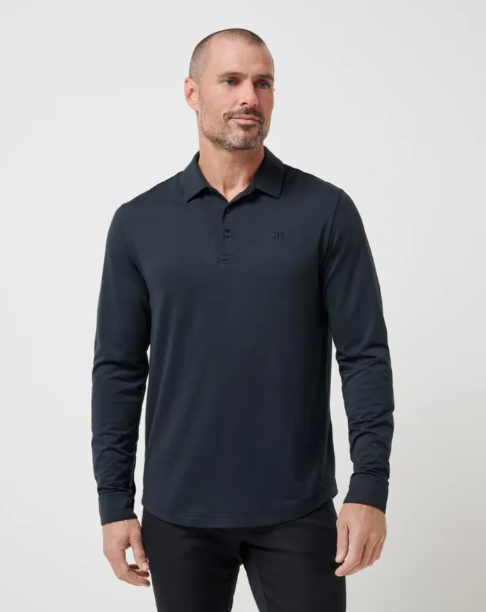 Men FEATHERWEIGHT LONG SLEEVE POLO Black TravisMathew Polos