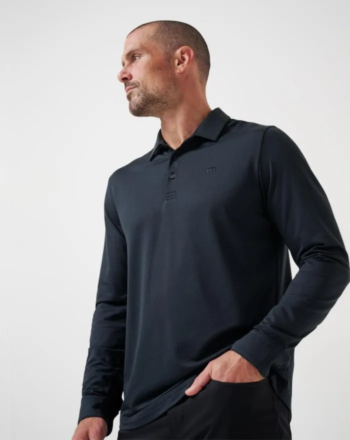 Men FEATHERWEIGHT LONG SLEEVE POLO Black TravisMathew Polos