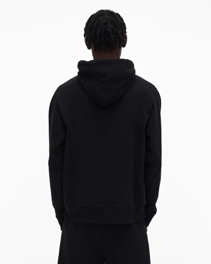 Men Figure Hoodie Basalt Black Helmut Lang Sweatshirts