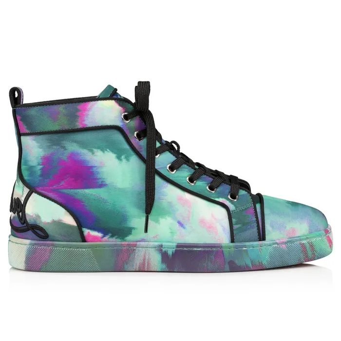 Men Fun Louis Hightop Sneakers 8211 Fabric Melancholia Print 8211 Multicolor Multicolor Christian Louboutin High Top Sneakers