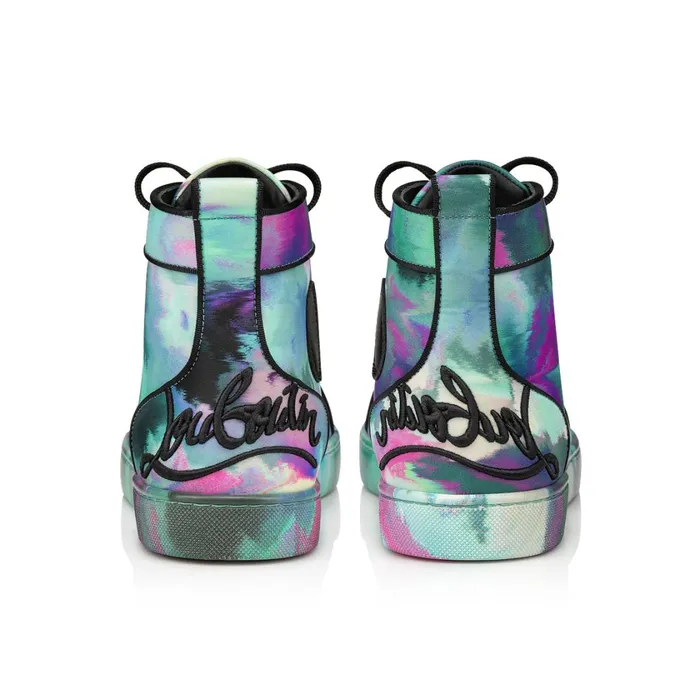 Men Fun Louis Hightop Sneakers 8211 Fabric Melancholia Print 8211 Multicolor Multicolor Christian Louboutin High Top Sneakers