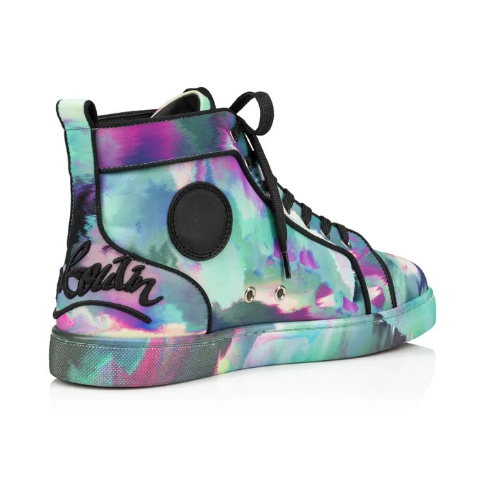 Men Fun Louis Hightop Sneakers 8211 Fabric Melancholia Print 8211 Multicolor Multicolor Christian Louboutin High Top Sneakers