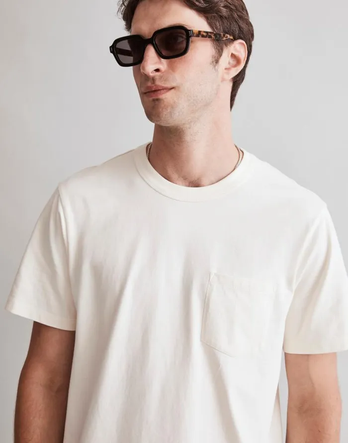 Men GarmentDyed Allday Crewneck Pocket Tee Lighthouse Madewell Tees