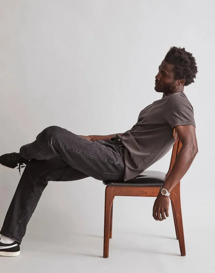 Men GarmentDyed Allday Crewneck Tee Black Coal Madewell Tees