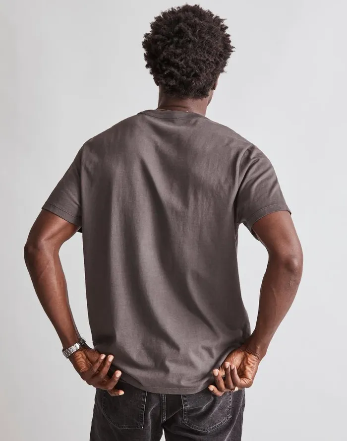 Men GarmentDyed Allday Crewneck Tee Black Coal Madewell Tees