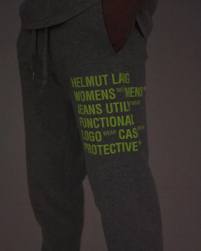 Men Glowcore Masc Sweatpant Vapor Heather Helmut Lang Pants