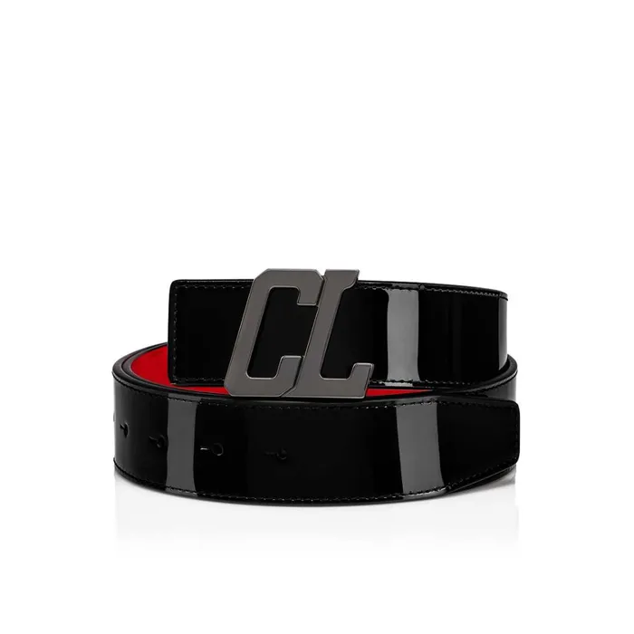 Men Happy Rui CL Logo Belt Belt 8211 Patent Calf 8211 Black Multicolor Christian Louboutin Belts Men Happy Rui CL Logo Belt Belt 8211 Patent Calf 8211 Black Multicolor Christian Louboutin Belts