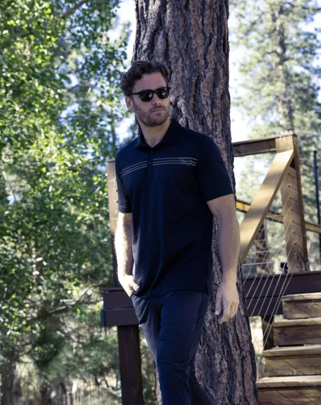Men HARBOR PATROL POLO Black TravisMathew Polos