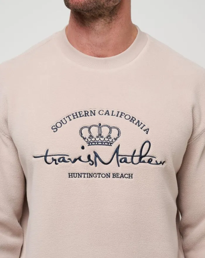 Men HAVE A GANDER CREW Oxford Tan TravisMathew Hoodies and Sweatshirts