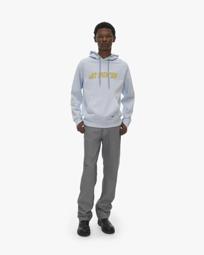 Men Heads Up Hoodie Cyber Blue Helmut Lang Sweatshirts