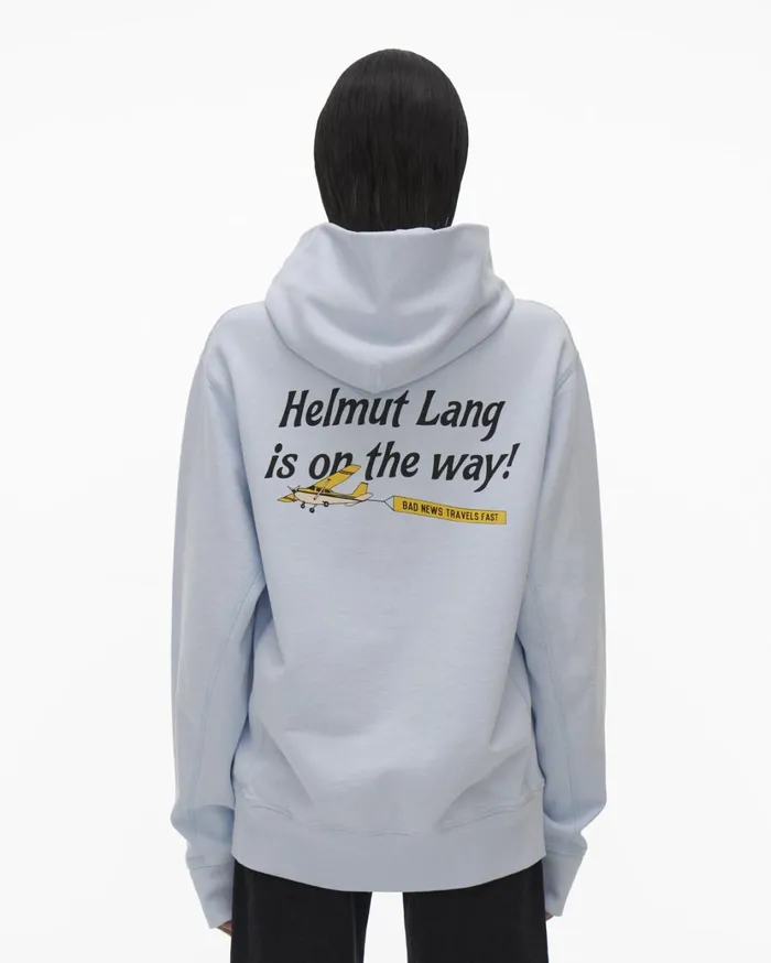 Men Heads Up Hoodie Cyber Blue Helmut Lang Sweatshirts