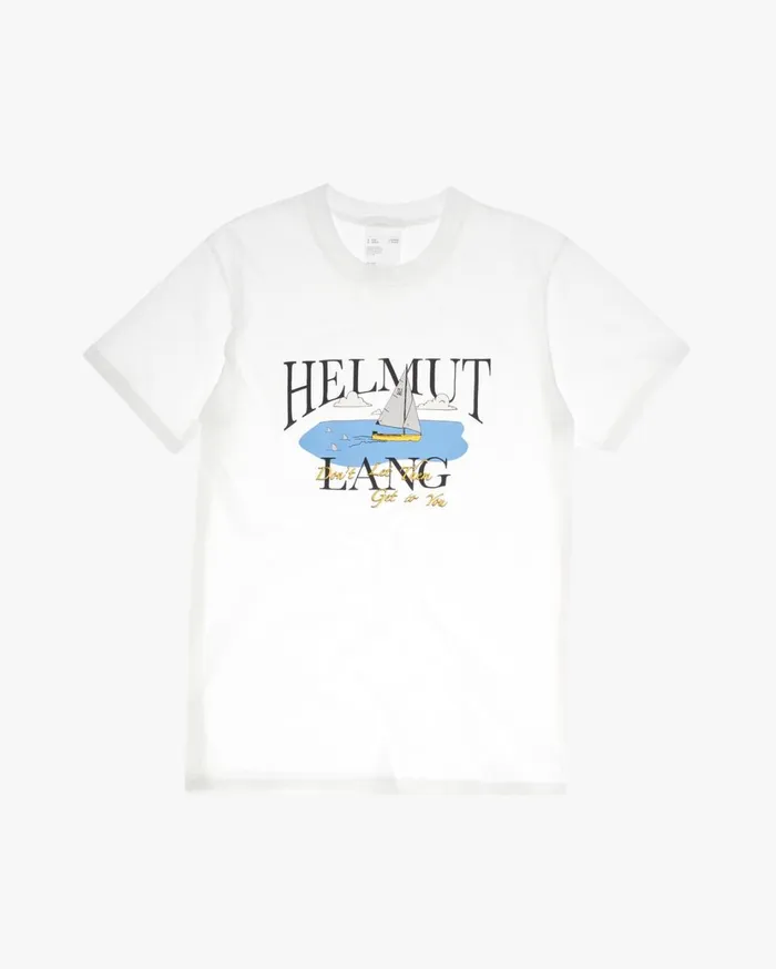 Men HL Ocean Tee Chalk White Helmut Lang TShirts