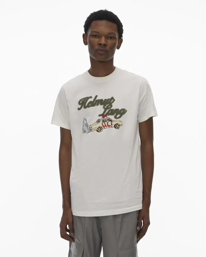 Men HL Taxi Tee Powdered Ecru Helmut Lang TShirts