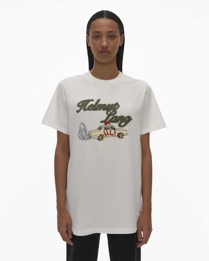 Men HL Taxi Tee Powdered Ecru Helmut Lang TShirts
