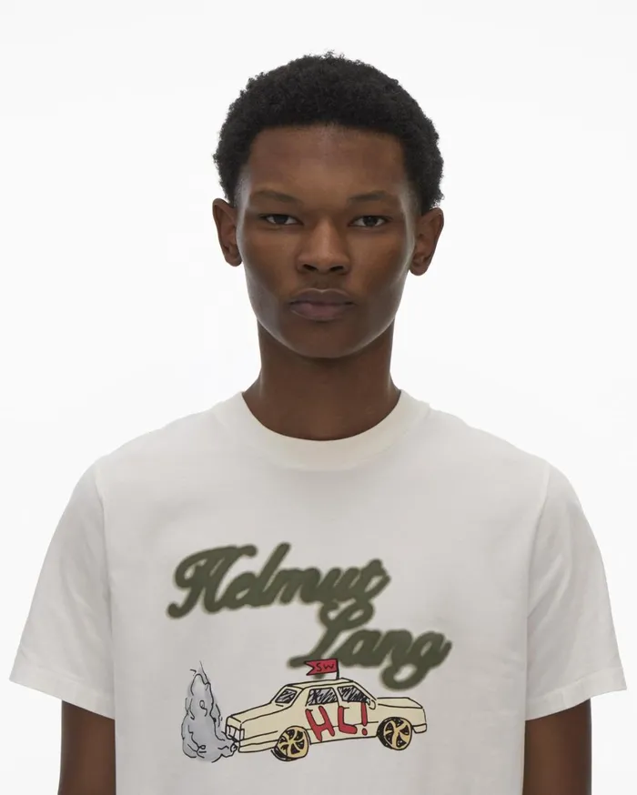 Men HL Taxi Tee Powdered Ecru Helmut Lang TShirts