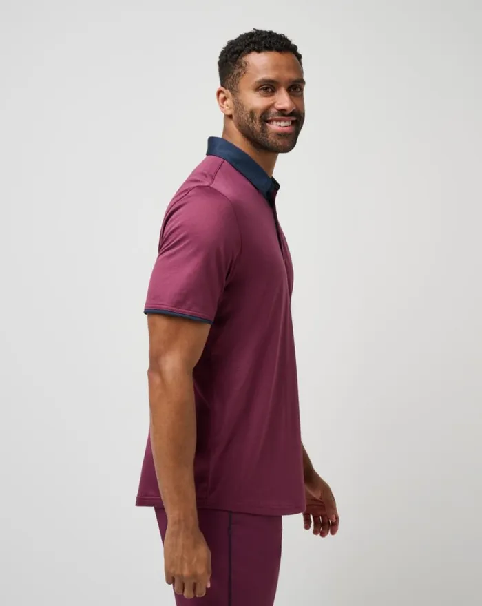 Men HOME GAME POLO Mauve Wine TravisMathew Polos