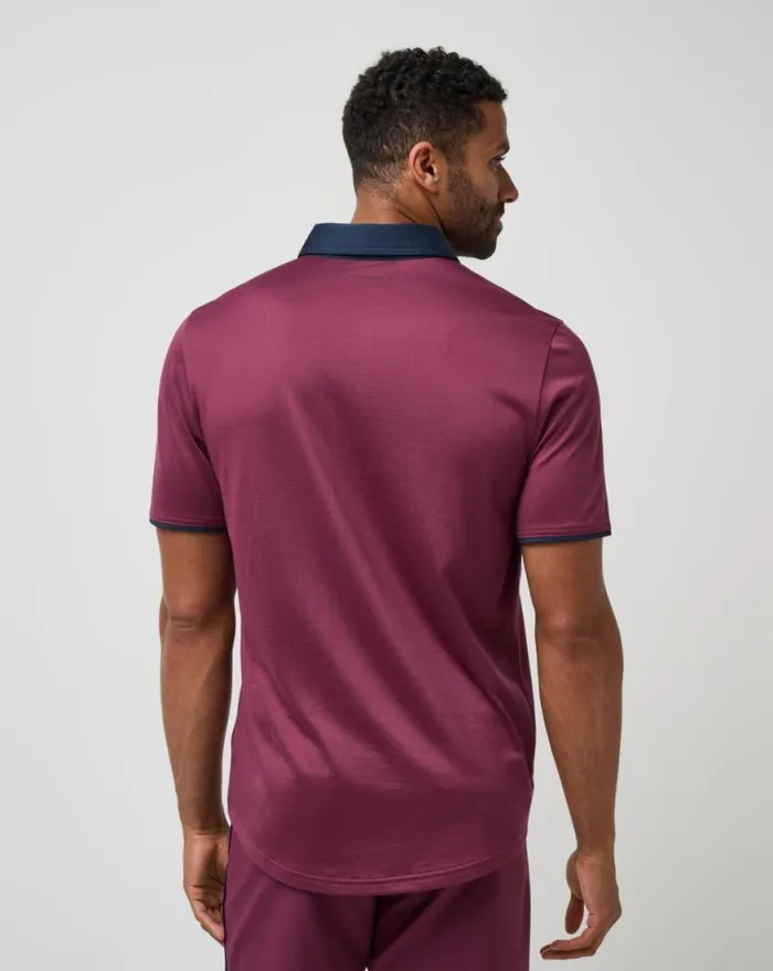 Men HOME GAME POLO Mauve Wine TravisMathew Polos