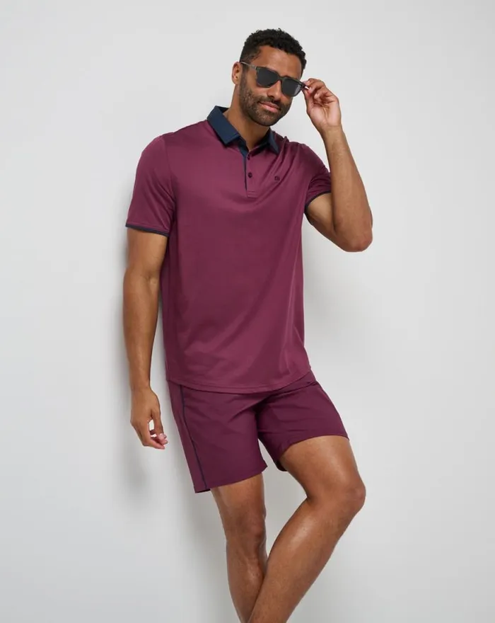 Men HOME GAME POLO Mauve Wine TravisMathew Polos