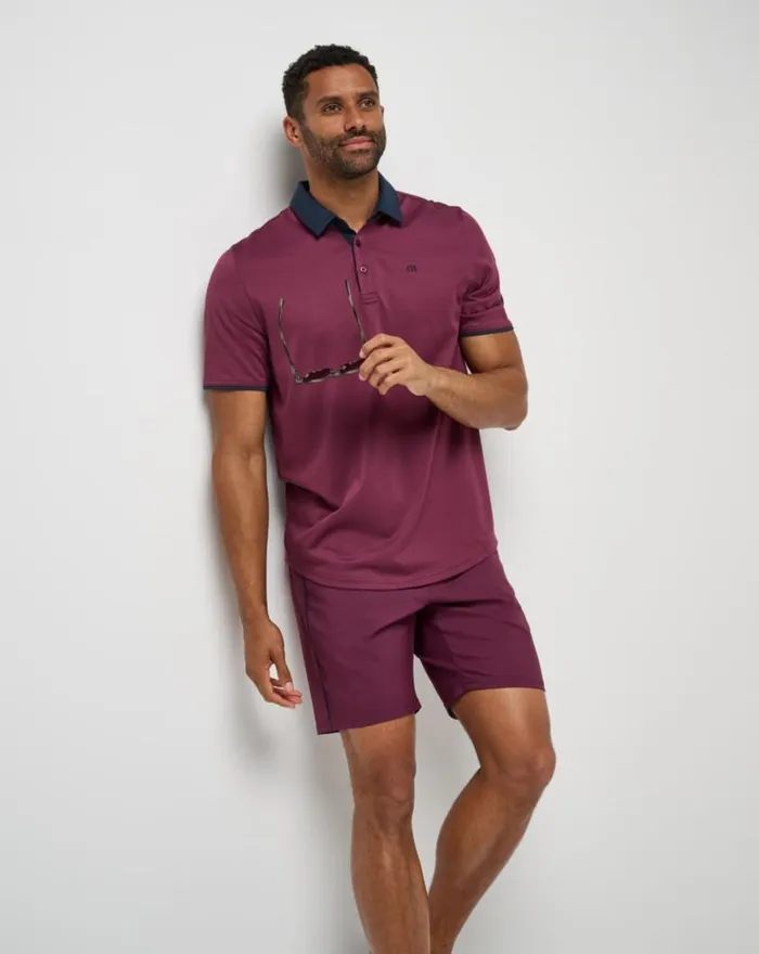 Men HOME GAME POLO Mauve Wine TravisMathew Polos