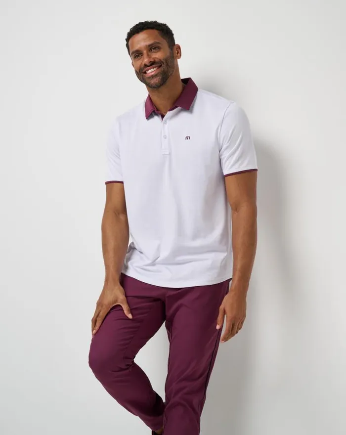 Men HOME GAME POLO White TravisMathew Polos