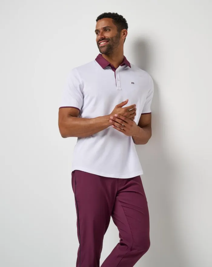 Men HOME GAME POLO White TravisMathew Polos